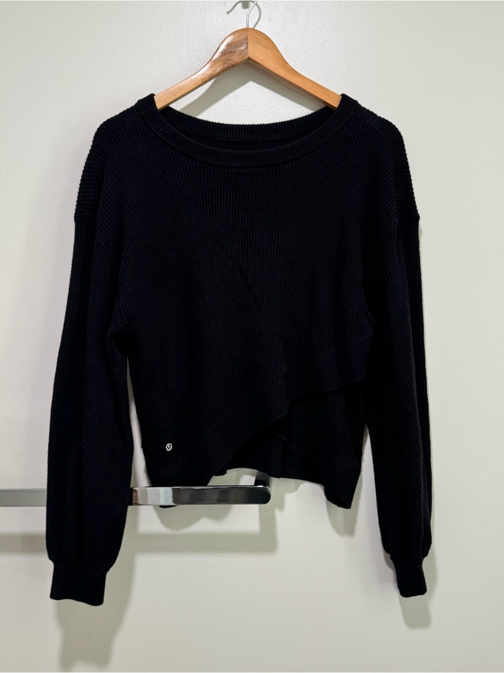 lululemon athletica Black Asymmetrical Crew Sweater